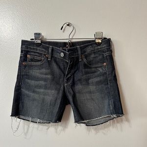 7 for all mankind Women's Distressed Raw Hem Denim Jean Cut Off Shorts Size 27